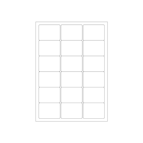 MADE IN GERMANY 90 Etiketten selbstklebend 63,5 x 46,6 mm weiß permanent klebend auf Bogen A4 (5 Bögen x 18 Etik.) CS Label – Universaletiketten zum Beschriften und Bedrucken von CS Webkontor