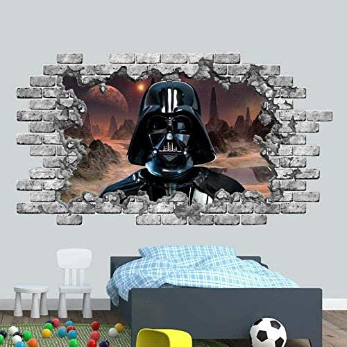 CSCH Wandtattoo Vinyl-Aufkleber Star Kinderzimmer 3D-Effekt Aufkleber Darth Vader Kinder von CSCH