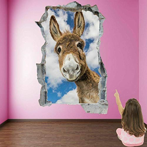 Wandtattoo Esel Nette lustige Tier Wandkunst Aufkleber Wandtattoo Kinderzimmer Dekor ET22 von CSCH