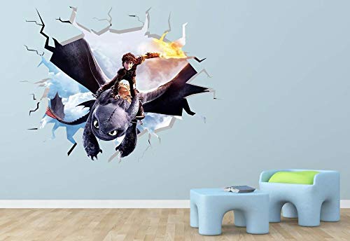Wandtattoo How to train the dragon by 3d wall decal children sticker art deco vinyl von CSCH