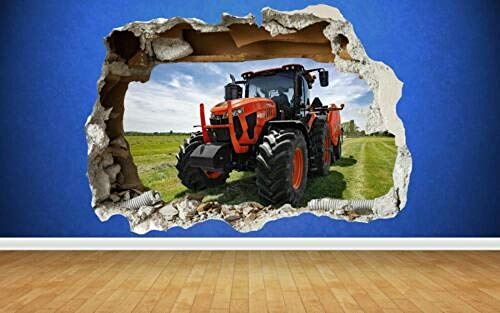 Wandtattoo Rote Traktor Farm Jungen Schlafzimmer Tiere Land zerschlagen Wandtattoo 3D Art Aufkleber Dekoartikel von CSCH