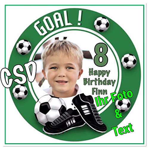 Tortenaufleger Fußball, personalisiert, Zuckerpapier Tortenbild, Geburtstag, Fussball,Fototorte von CSD