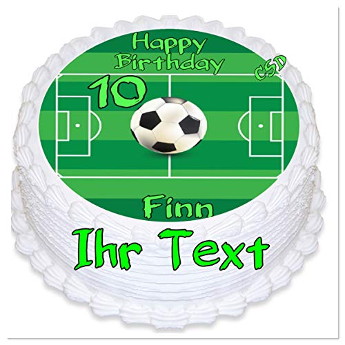 Tortenaufleger Fußball mit Wunschtext, Essbares Tortenbild, Zuckerpapier, Fototorte, Geburtstag Tortenaufleger Fußball mit Wunschtext, Essbares Tortenbild, Zuckerpapier, Fototorte, Geburtstag von CSD