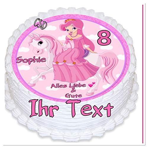 Tortenaufleger Prinzessin mit Wunschtext, Essbares Tortenbild, Zuckerpapier, Fototorte, Geburtstag Tortenaufleger Prinzessin mit Wunschtext, Essbares Tortenbild, Zuckerpapier, Fototorte, Geburtstag von CSD