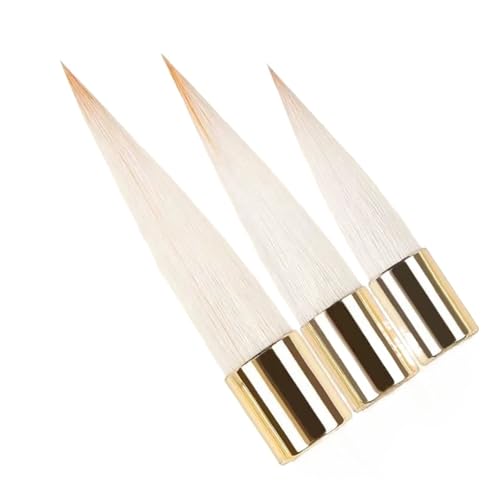 CSFFA 3 Stück chinesischer Schreibpinsel mit Wieselhaar, Metallgriff, Malpinsel, L/M/S, Stifte mit regelmäßiger Schrift, hochwertige Kalligraphie-Pinsel(3pcs White) von CSFFA
