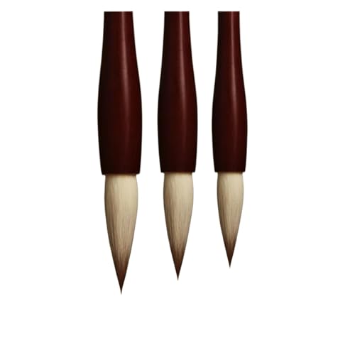 CSFFA 3 Teile/Satz Luxuriöse Redwood Kalligraphische Schreibpinsel L/M/S Wiesel Wolle Haar Chinesischen Malerei Pinsel Anzug for Lernen Übungen(3pcs Multiple Hair) von CSFFA