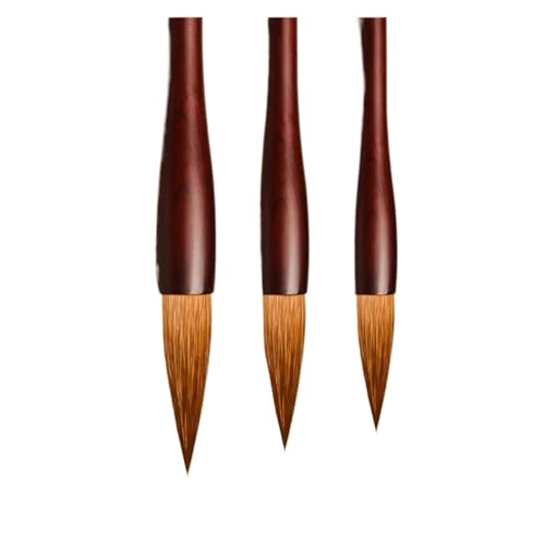 CSFFA 3 Teile/Satz Luxuriöse Redwood Kalligraphische Schreibpinsel L/M/S Wiesel Wolle Haar Chinesischen Malerei Pinsel Anzug for Lernen Übungen(3pcs Weasel Hair) von CSFFA