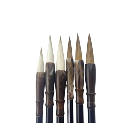 CSFFA Weißer Wollpinsel/braunes Wiesel-Wollhaar, chinesische japanische Kalligraphie-Pinsel, Stift-Set, Kunst for Büro, Schulbedarf(L) von CSFFA