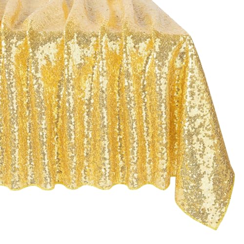 Pailletten-Tischdecke, 127,7 x 127,7 cm, rechteckig, glitzernd, für Hochzeit, Geburtstag, Party, Weihnachten, Halloween, Babyparty, Jahrestag, Dekoration, goldfarben Pailletten-Tischdecke, 127,7 x 127,7 cm, rechteckig, glitzernd, für Hochzeit, Geburtstag, Party, Weihnachten, Halloween, Babyparty, Jahrestag, Dekoration, goldfarben von CSFL