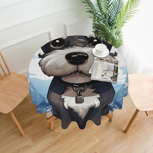 CSGJMYGS Bezaubernde Tischdecke mit Schnauzer-Druck, auslaufsicher, wasserfest, dekorative Stoff-Tischdecke für Zuhause, Küche, Innen- und Außenbereich, Esstisch, 152,4 cm CSGJMYGS Bezaubernde Tischdecke mit Schnauzer-Druck, auslaufsicher, wasserfest, dekorative Stoff-Tischdecke für Zuhause, Küche, Innen- und Außenbereich, Esstisch, 152,4 cm von CSGJMYGS