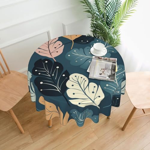 CSGJMYGS Luxuriöse Tischdecke mit niedlichem Blätterdruck, auslaufsicher, wasserfest, dekorative Stoff-Tischdecke für Zuhause, Küche, Innen- und Außenbereich, Esstisch, 152,4 cm CSGJMYGS Luxuriöse Tischdecke mit niedlichem Blätterdruck, auslaufsicher, wasserfest, dekorative Stoff-Tischdecke für Zuhause, Küche, Innen- und Außenbereich, Esstisch, 152,4 cm von CSGJMYGS