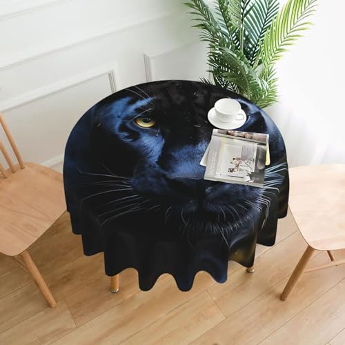 CSGJMYGS Panther mit blauen Augen, auslaufsicher, wasserfest, dekorative Stoff-Tischdecke für Zuhause, Küche, Innen- und Außenbereich, Esstisch, 152,4 cm CSGJMYGS Panther mit blauen Augen, auslaufsicher, wasserfest, dekorative Stoff-Tischdecke für Zuhause, Küche, Innen- und Außenbereich, Esstisch, 152,4 cm von CSGJMYGS
