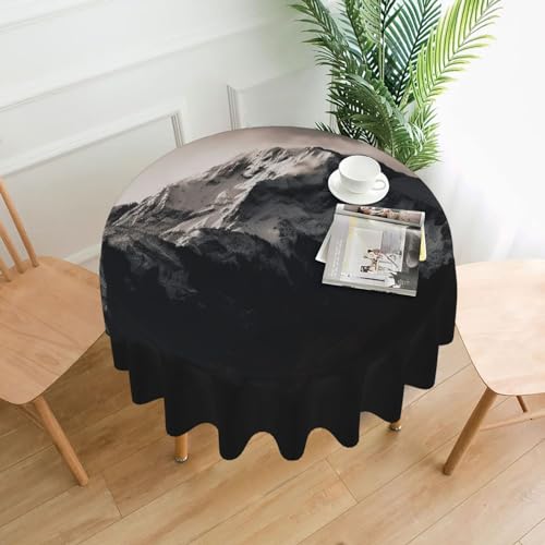 CSGJMYGS Tischdecke mit Bergdruck, auslaufsicher, dekorative Stoff-Tischdecke für Zuhause, Küche, Innen- und Außenbereich, Esstisch, 152,4 cm, Weiß / Schwarz CSGJMYGS Tischdecke mit Bergdruck, auslaufsicher, dekorative Stoff-Tischdecke für Zuhause, Küche, Innen- und Außenbereich, Esstisch, 152,4 cm, Weiß / Schwarz von CSGJMYGS