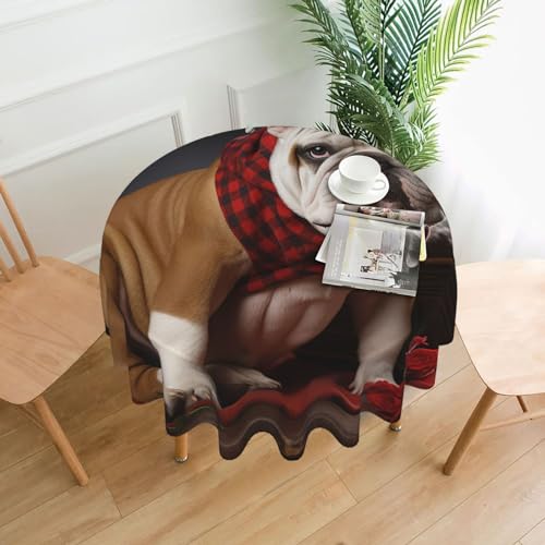 CSGJMYGS Tischdecke mit Bulldoggen-Motiv, auslaufsicher, wasserfest, dekorative Stoff-Tischdecke für Zuhause, Küche, Innen- und Außenbereich, Esstisch, 152,4 cm CSGJMYGS Tischdecke mit Bulldoggen-Motiv, auslaufsicher, wasserfest, dekorative Stoff-Tischdecke für Zuhause, Küche, Innen- und Außenbereich, Esstisch, 152,4 cm von CSGJMYGS