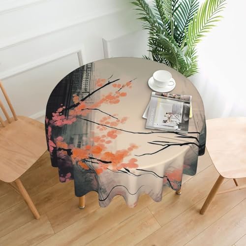 CSGJMYGS Tischdecke mit Grafikdruck, auslaufsicher, wasserfest, dekorativer Stoff, Tischdecke für Zuhause, Küche, Innen- und Außenbereich, Esstisch, 152,4 cm CSGJMYGS Tischdecke mit Grafikdruck, auslaufsicher, wasserfest, dekorativer Stoff, Tischdecke für Zuhause, Küche, Innen- und Außenbereich, Esstisch, 152,4 cm von CSGJMYGS