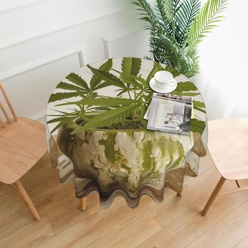 CSGJMYGS Tischdecke mit Gras-Topf-Blätter-Druck, auslaufsicher, Wasser-Tischdecke, dekorativer Stoff, Tischdecke für Zuhause, Küche, Innen- und Außenbereich, Esstisch, 152,4 cm CSGJMYGS Tischdecke mit Gras-Topf-Blätter-Druck, auslaufsicher, Wasser-Tischdecke, dekorativer Stoff, Tischdecke für Zuhause, Küche, Innen- und Außenbereich, Esstisch, 152,4 cm von CSGJMYGS