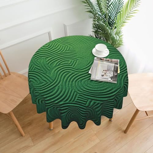 CSGJMYGS Tischdecke mit Kurven-Druck, auslaufsicher, wasserfest, dekorative Stoff-Tischdecke für Zuhause, Küche, Innen- und Außenbereich, Esstisch, 152,4 cm, Grün CSGJMYGS Tischdecke mit Kurven-Druck, auslaufsicher, wasserfest, dekorative Stoff-Tischdecke für Zuhause, Küche, Innen- und Außenbereich, Esstisch, 152,4 cm, Grün von CSGJMYGS