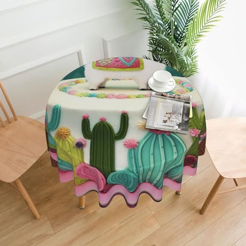 CSGJMYGS Tischdecke mit Lama-Alpaka-Kaktus-Druck, auslaufsicher, Wasser-Tischdecke, dekorativer Stoff, Tischdecke für Zuhause, Küche, Innen- und Außenbereich, Esstisch, 152,4 cm CSGJMYGS Tischdecke mit Lama-Alpaka-Kaktus-Druck, auslaufsicher, Wasser-Tischdecke, dekorativer Stoff, Tischdecke für Zuhause, Küche, Innen- und Außenbereich, Esstisch, 152,4 cm von CSGJMYGS