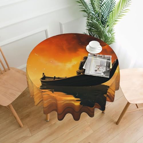 CSGJMYGS Tischdecke mit Mann und Boot, auslaufsicher, wasserfest, dekorative Stoff-Tischdecke für Zuhause, Küche, Innen- und Außenbereich, Esstisch, 152,4 cm CSGJMYGS Tischdecke mit Mann und Boot, auslaufsicher, wasserfest, dekorative Stoff-Tischdecke für Zuhause, Küche, Innen- und Außenbereich, Esstisch, 152,4 cm von CSGJMYGS