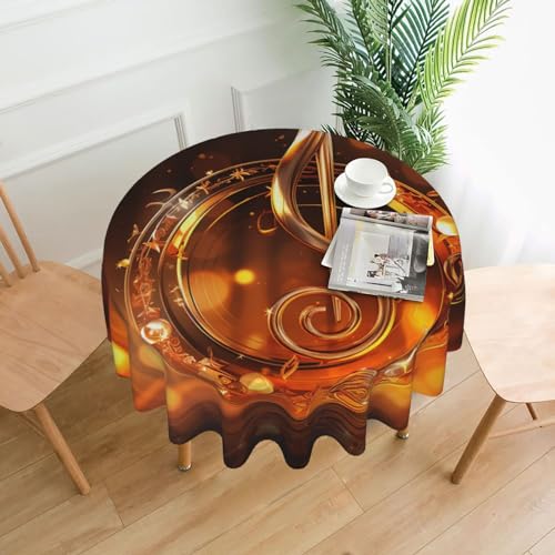 CSGJMYGS Tischdecke mit Musiknoten-Druck, auslaufsicher, wasserfest, dekorative Stoff-Tischdecke für Zuhause, Küche, Innen- und Außenbereich, Esstisch, 152,4 cm CSGJMYGS Tischdecke mit Musiknoten-Druck, auslaufsicher, wasserfest, dekorative Stoff-Tischdecke für Zuhause, Küche, Innen- und Außenbereich, Esstisch, 152,4 cm von CSGJMYGS