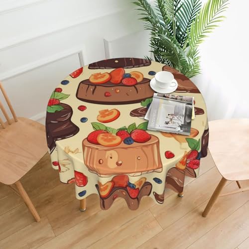 CSGJMYGS Tischdecke mit Obstkuchen-Druck, auslaufsicher, wasserfest, dekorative Stoff-Tischdecke für Zuhause, Küche, Innen- und Außenbereich, Esstisch, 152,4 cm CSGJMYGS Tischdecke mit Obstkuchen-Druck, auslaufsicher, wasserfest, dekorative Stoff-Tischdecke für Zuhause, Küche, Innen- und Außenbereich, Esstisch, 152,4 cm von CSGJMYGS