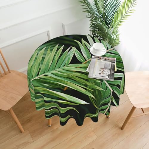CSGJMYGS Tischdecke mit Palmenblättern, auslaufsicher, wasserfest, dekorative Stoff-Tischdecke für Zuhause, Küche, Innen- und Außenbereich, Esstisch, 152,4 cm CSGJMYGS Tischdecke mit Palmenblättern, auslaufsicher, wasserfest, dekorative Stoff-Tischdecke für Zuhause, Küche, Innen- und Außenbereich, Esstisch, 152,4 cm von CSGJMYGS