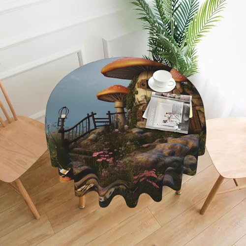 CSGJMYGS Tischdecke mit Pilzgarten-Druck, auslaufsicher, wasserfest, dekorative Stoff-Tischdecke für Zuhause, Küche, Innen- und Außenbereich, Esstisch, 152,4 cm CSGJMYGS Tischdecke mit Pilzgarten-Druck, auslaufsicher, wasserfest, dekorative Stoff-Tischdecke für Zuhause, Küche, Innen- und Außenbereich, Esstisch, 152,4 cm von CSGJMYGS