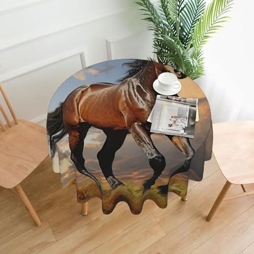 CSGJMYGS Tischdecke mit Präriepferd-Druck, auslaufsicher, wasserfest, dekorative Stoff-Tischdecke für Zuhause, Küche, Innen- und Außenbereich, Esstisch, 152,4 cm CSGJMYGS Tischdecke mit Präriepferd-Druck, auslaufsicher, wasserfest, dekorative Stoff-Tischdecke für Zuhause, Küche, Innen- und Außenbereich, Esstisch, 152,4 cm von CSGJMYGS