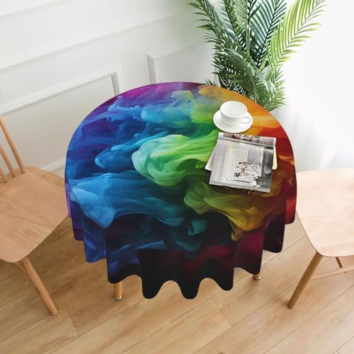 CSGJMYGS Tischdecke mit Regenbogen-Motiv, auslaufsicher, wasserfest, dekorativer Stoff, Tischdecke für Zuhause, Küche, Innen- und Außenbereich, Esstisch, 152,4 cm CSGJMYGS Tischdecke mit Regenbogen-Motiv, auslaufsicher, wasserfest, dekorativer Stoff, Tischdecke für Zuhause, Küche, Innen- und Außenbereich, Esstisch, 152,4 cm von CSGJMYGS