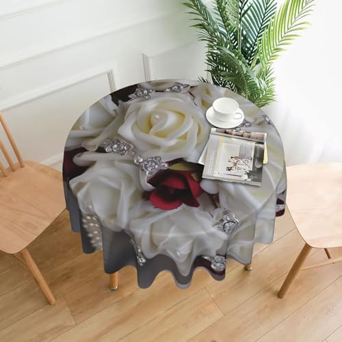 CSGJMYGS Tischdecke mit Rosen-Blumendruck, auslaufsicher, wasserfest, dekorative Stoff-Tischdecke für Zuhause, Küche, Innen- und Außenbereich, Esstisch, 152,4 cm CSGJMYGS Tischdecke mit Rosen-Blumendruck, auslaufsicher, wasserfest, dekorative Stoff-Tischdecke für Zuhause, Küche, Innen- und Außenbereich, Esstisch, 152,4 cm von CSGJMYGS