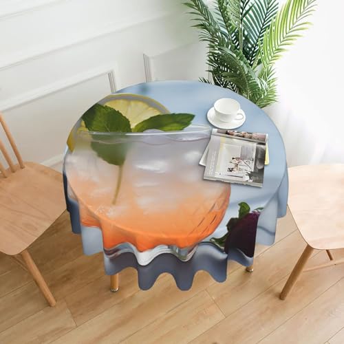 CSGJMYGS Tischdecke mit Sommer-Cocktail-Druck, auslaufsicher, Wasser-Tischdecke, dekorativer Stoff, Tischdecke für Zuhause, Küche, Innen- und Außenbereich, Esstisch, 152,4 cm CSGJMYGS Tischdecke mit Sommer-Cocktail-Druck, auslaufsicher, Wasser-Tischdecke, dekorativer Stoff, Tischdecke für Zuhause, Küche, Innen- und Außenbereich, Esstisch, 152,4 cm von CSGJMYGS