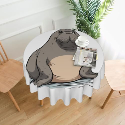CSGJMYGS Tischdecke mit Walross-Druck, auslaufsicher, wasserfest, dekorative Stoff-Tischdecke für Zuhause, Küche, Innen- und Außenbereich, Esstisch, 152,4 cm CSGJMYGS Tischdecke mit Walross-Druck, auslaufsicher, wasserfest, dekorative Stoff-Tischdecke für Zuhause, Küche, Innen- und Außenbereich, Esstisch, 152,4 cm von CSGJMYGS