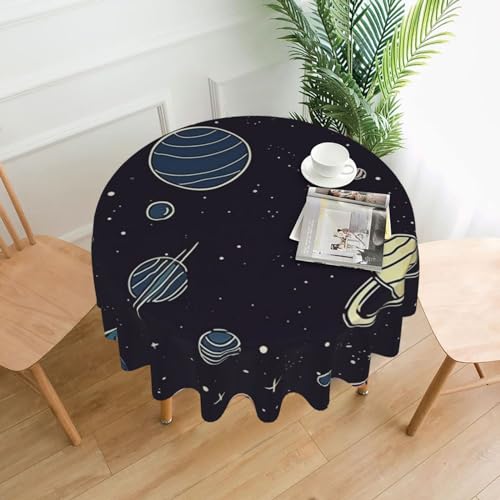 CSGJMYGS Tischdecke mit Weltraumplaneten-Muster, auslaufsicher, wasserfest, dekorative Stoff-Tischdecke für Zuhause, Küche, Innen- und Außenbereich, Esstisch, 152,4 cm CSGJMYGS Tischdecke mit Weltraumplaneten-Muster, auslaufsicher, wasserfest, dekorative Stoff-Tischdecke für Zuhause, Küche, Innen- und Außenbereich, Esstisch, 152,4 cm von CSGJMYGS