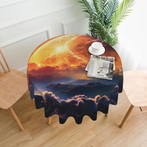 CSGJMYGS Tischdecke mit Weltraumwolken-Druck, auslaufsicher, wasserfest, dekorative Stoff-Tischdecke für Zuhause, Küche, Innen- und Außenbereich, Esstisch, 152,4 cm von CSGJMYGS
