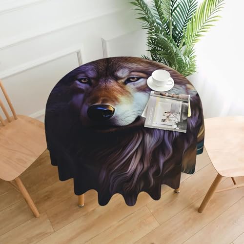 CSGJMYGS Tischdecke mit Wölfen und Traumfängern, auslaufsicher, wasserfest, dekorative Stoff-Tischdecke für Zuhause, Küche, Innen- und Außenbereich, Esstisch, 152,4 cm CSGJMYGS Tischdecke mit Wölfen und Traumfängern, auslaufsicher, wasserfest, dekorative Stoff-Tischdecke für Zuhause, Küche, Innen- und Außenbereich, Esstisch, 152,4 cm von CSGJMYGS