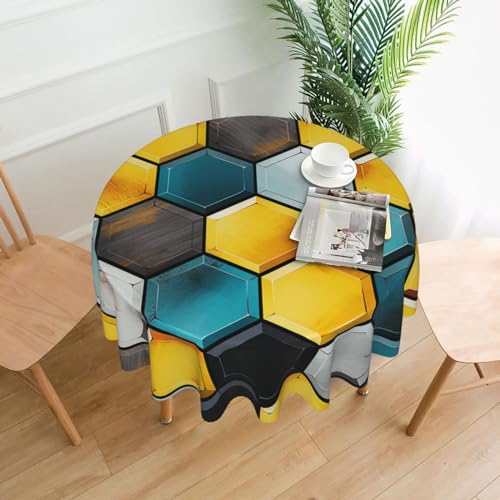 CSGJMYGS Tischdecke mit achteckigem Druck, auslaufsicher, wasserfest, dekorative Stoff-Tischdecke für Zuhause, Küche, Innen- und Außenbereich, Esstisch, 152,4 cm von CSGJMYGS
