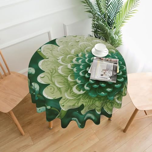 CSGJMYGS Tischdecke mit grünem Blumendruck, auslaufsicher, wasserfest, dekorative Stoff-Tischdecke für Zuhause, Küche, Innen- und Außenbereich, Esstisch, 152,4 cm CSGJMYGS Tischdecke mit grünem Blumendruck, auslaufsicher, wasserfest, dekorative Stoff-Tischdecke für Zuhause, Küche, Innen- und Außenbereich, Esstisch, 152,4 cm von CSGJMYGS