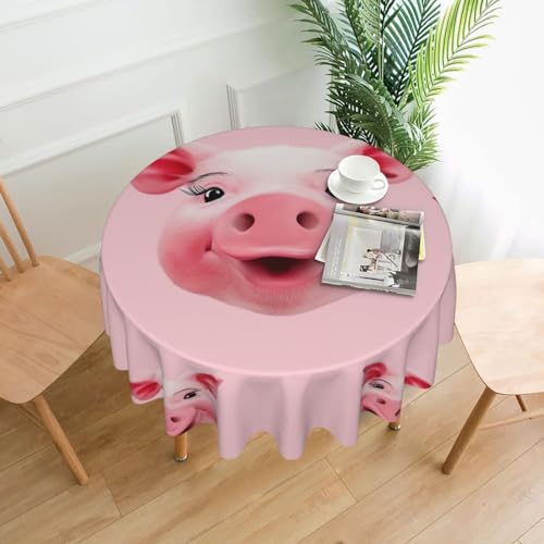 CSGJMYGS Tischdecke mit lustigem Schweinegesicht, auslaufsicher, wasserfest, dekorative Stoff-Tischdecke für Zuhause, Küche, Innen- und Außenbereich, Esstisch, 152,4 cm CSGJMYGS Tischdecke mit lustigem Schweinegesicht, auslaufsicher, wasserfest, dekorative Stoff-Tischdecke für Zuhause, Küche, Innen- und Außenbereich, Esstisch, 152,4 cm von CSGJMYGS