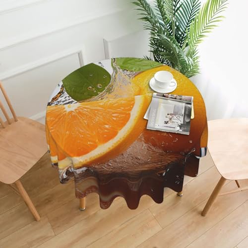 CSGJMYGS Tischdecke mit orangefarbenem Obstdruck, auslaufsicher, wasserfest, dekorativer Stoff, Tischdecke für Zuhause, Küche, Innen- und Außenbereich, Esstisch, 152,4 cm CSGJMYGS Tischdecke mit orangefarbenem Obstdruck, auslaufsicher, wasserfest, dekorativer Stoff, Tischdecke für Zuhause, Küche, Innen- und Außenbereich, Esstisch, 152,4 cm von CSGJMYGS