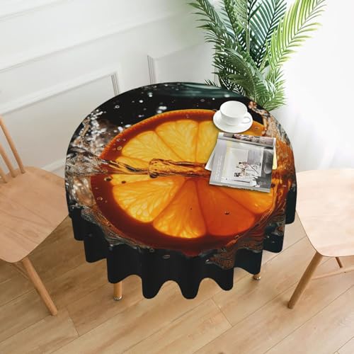 CSGJMYGS Tischdecke mit orangefarbenem Wasserdruck, auslaufsicher, dekorative Stoff-Tischdecke für Zuhause, Küche, Innen- und Außenbereich, Esstisch, 152,4 cm CSGJMYGS Tischdecke mit orangefarbenem Wasserdruck, auslaufsicher, dekorative Stoff-Tischdecke für Zuhause, Küche, Innen- und Außenbereich, Esstisch, 152,4 cm von CSGJMYGS