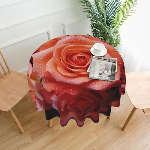CSGJMYGS Tischdecke mit rosafarbenem Rosen-Druck, auslaufsicher, Wassertischdecke, dekorativer Stoff, Tischdecke für Zuhause, Küche, Innen- und Außenbereich, Esstisch, 152,4 cm CSGJMYGS Tischdecke mit rosafarbenem Rosen-Druck, auslaufsicher, Wassertischdecke, dekorativer Stoff, Tischdecke für Zuhause, Küche, Innen- und Außenbereich, Esstisch, 152,4 cm von CSGJMYGS