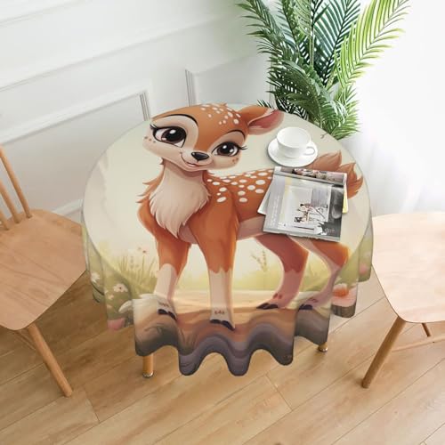 CSGJMYGS Tischdecke mit schönem Hirschdruck, auslaufsicher, wasserfest, dekorative Stoff-Tischdecke für Zuhause, Küche, Innen- und Außenbereich, Esstisch, 152,4 cm CSGJMYGS Tischdecke mit schönem Hirschdruck, auslaufsicher, wasserfest, dekorative Stoff-Tischdecke für Zuhause, Küche, Innen- und Außenbereich, Esstisch, 152,4 cm von CSGJMYGS