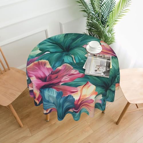 CSGJMYGS Tischdecke mit tropischem Blumendruck, auslaufsicher, wasserfest, dekorative Stoff-Tischdecke für Zuhause, Küche, Innen- und Außenbereich, Esstisch, 152,4 cm CSGJMYGS Tischdecke mit tropischem Blumendruck, auslaufsicher, wasserfest, dekorative Stoff-Tischdecke für Zuhause, Küche, Innen- und Außenbereich, Esstisch, 152,4 cm von CSGJMYGS