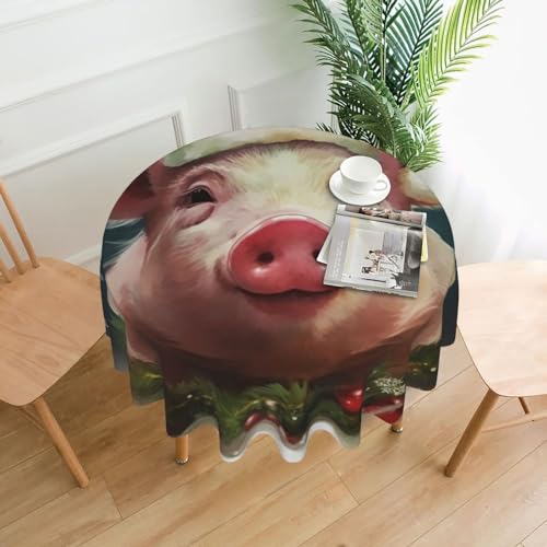 CSGJMYGS Weihnachtliche Tischdecke mit Schweine-Druck, auslaufsicher, Wasser-Tischdecke, dekorativer Stoff, Tischdecke für Zuhause, Küche, Innen- und Außenbereich, Esstisch, 152,4 cm CSGJMYGS Weihnachtliche Tischdecke mit Schweine-Druck, auslaufsicher, Wasser-Tischdecke, dekorativer Stoff, Tischdecke für Zuhause, Küche, Innen- und Außenbereich, Esstisch, 152,4 cm von CSGJMYGS