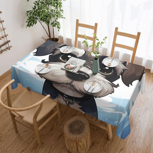 Csgjmygs Bezaubernde Tischdecke mit Schnauzer-Druck, auslaufsicher, wasserfest, dekorative Stoff-Tischdecke für Zuhause, Küche, Innen- und Außenbereich, Esstisch, 137 x 183 cm Csgjmygs Bezaubernde Tischdecke mit Schnauzer-Druck, auslaufsicher, wasserfest, dekorative Stoff-Tischdecke für Zuhause, Küche, Innen- und Außenbereich, Esstisch, 137 x 183 cm von CSGJMYGS