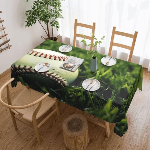 Csgjmygs Grass-Baseball-Tischdecke, Softball-Druck, auslaufsicher, Wasser-Tischdecke, dekorativer Stoff, Tischdecke für Zuhause, Küche, Innen- und Außenbereich, Esstisch, 137 x 183 cm Csgjmygs Grass-Baseball-Tischdecke, Softball-Druck, auslaufsicher, Wasser-Tischdecke, dekorativer Stoff, Tischdecke für Zuhause, Küche, Innen- und Außenbereich, Esstisch, 137 x 183 cm von CSGJMYGS