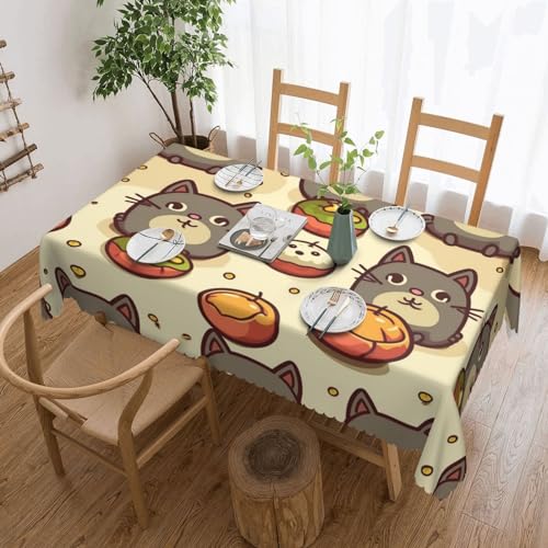 Csgjmygs Greedy Tischdecke mit Katzendruck, auslaufsicher, wasserfest, dekorative Stoff-Tischdecke für Zuhause, Küche, Innen- und Außenbereich, Esstisch, 137 x 183 cm Csgjmygs Greedy Tischdecke mit Katzendruck, auslaufsicher, wasserfest, dekorative Stoff-Tischdecke für Zuhause, Küche, Innen- und Außenbereich, Esstisch, 137 x 183 cm von CSGJMYGS