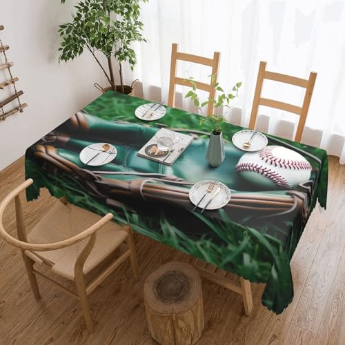 Csgjmygs Grüne Rasen-Tischdecke mit Baseballhandschuh-Druck, auslaufsicher, Wasser-Tischdecke, dekorative Stoff-Tischdecke für Zuhause, Küche, Innen- und Außenbereich, Esstisch, 137 x 183 cm Csgjmygs Grüne Rasen-Tischdecke mit Baseballhandschuh-Druck, auslaufsicher, Wasser-Tischdecke, dekorative Stoff-Tischdecke für Zuhause, Küche, Innen- und Außenbereich, Esstisch, 137 x 183 cm von CSGJMYGS