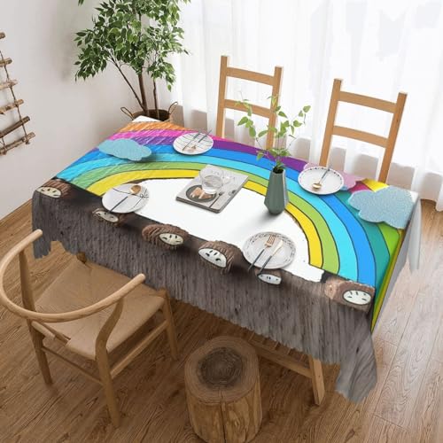 Csgjmygs Kleine Tischdecke mit Regenbogen-Druck, auslaufsicher, Wasser-Tischdecke, dekorativer Stoff, Tischdecke für Zuhause, Küche, Innen- und Außenbereich, Esstisch, 137 x 183 cm Csgjmygs Kleine Tischdecke mit Regenbogen-Druck, auslaufsicher, Wasser-Tischdecke, dekorativer Stoff, Tischdecke für Zuhause, Küche, Innen- und Außenbereich, Esstisch, 137 x 183 cm von CSGJMYGS