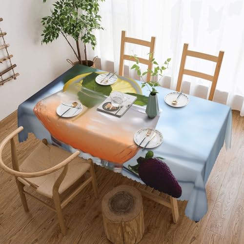 Csgjmygs Sommer-Cocktail-Tischdecke, auslaufsicher, Wasser-Tischdecke, dekorativer Stoff, Tischdecke für Zuhause, Küche, Innen- und Außenbereich, Esstisch, 137 x 183 cm Csgjmygs Sommer-Cocktail-Tischdecke, auslaufsicher, Wasser-Tischdecke, dekorativer Stoff, Tischdecke für Zuhause, Küche, Innen- und Außenbereich, Esstisch, 137 x 183 cm von CSGJMYGS